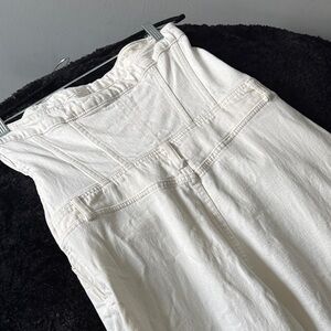 White Denim Strapless Jumper